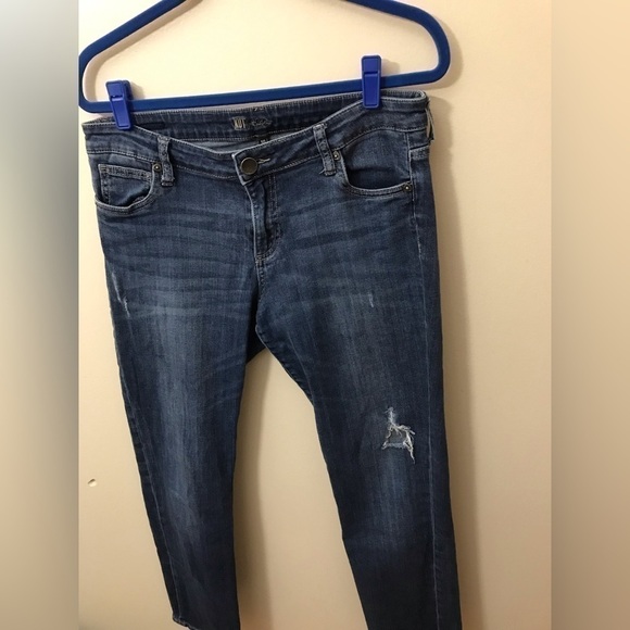 Kut from the kloth catherine womens cotton boyfriend distressed jeans size 10 - Picture 4 of 15